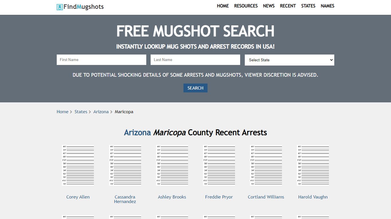 Find Maricopa Arizona Mugshots - Find Mugshots